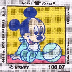 Canevas à broder ENFANT 15 x 15 cm DISNEY marque ROYAL PARIS thème MICKEY BEBE made in France