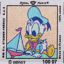 Canevas à broder ENFANT 15 x 15 cm DISNEY marque ROYAL PARIS thème MICKEY DONALD BEBE made in France