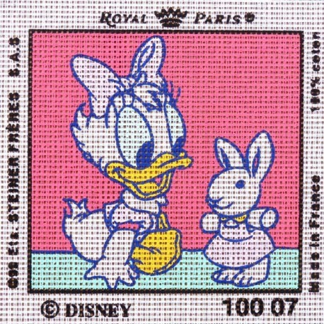 Canevas A Broder Enfant 15 X 15 Cm Disney Marque Royal Paris Theme Mickey Daisy Bebe Made In France Mercerie Extra