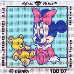 Canevas à broder ENFANT 15 x 15 cm DISNEY marque ROYAL PARIS thème MICKEY MINNIE BEBE made in France