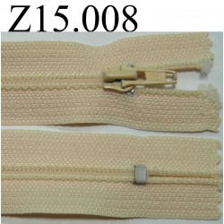 fermeture à glissière longueur 15 cm couleur beige clair non séparable zip nylon