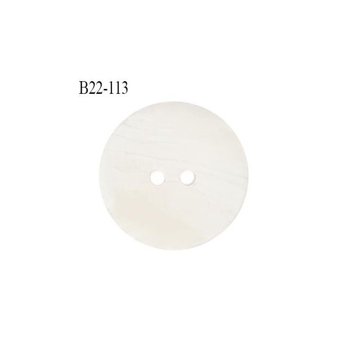Bouton 22 mm corne couleur naturel 2 trous diamètre 22 mm épaisseur 2.5 mm prix à l'unité