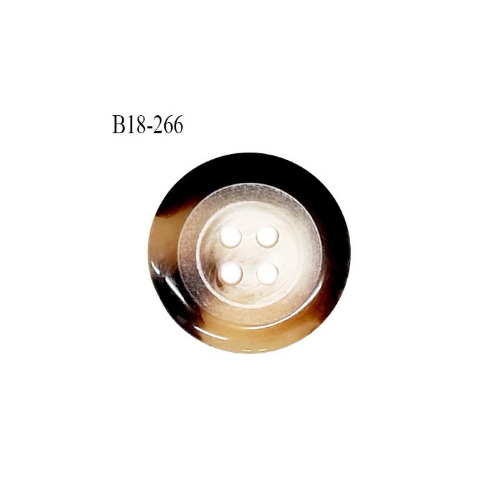 Bouton 18 mm en pvc couleur marron et beige marbré diamètre 18 mm épaisseur 3.5 mm prix à la pièce