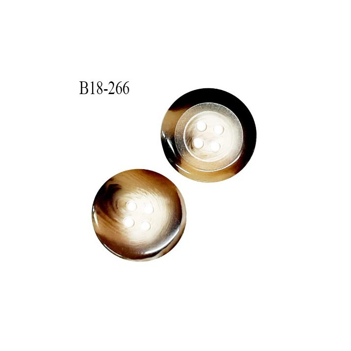 Bouton 18 mm en pvc couleur marron et beige marbré diamètre 18 mm épaisseur 3.5 mm prix à la pièce