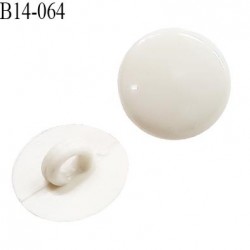 Bouton 14 mm pvc couleur blanc brillant accroche avec un anneau diamètre 14 mm épaisseur 1.5 mm prix à la pièce