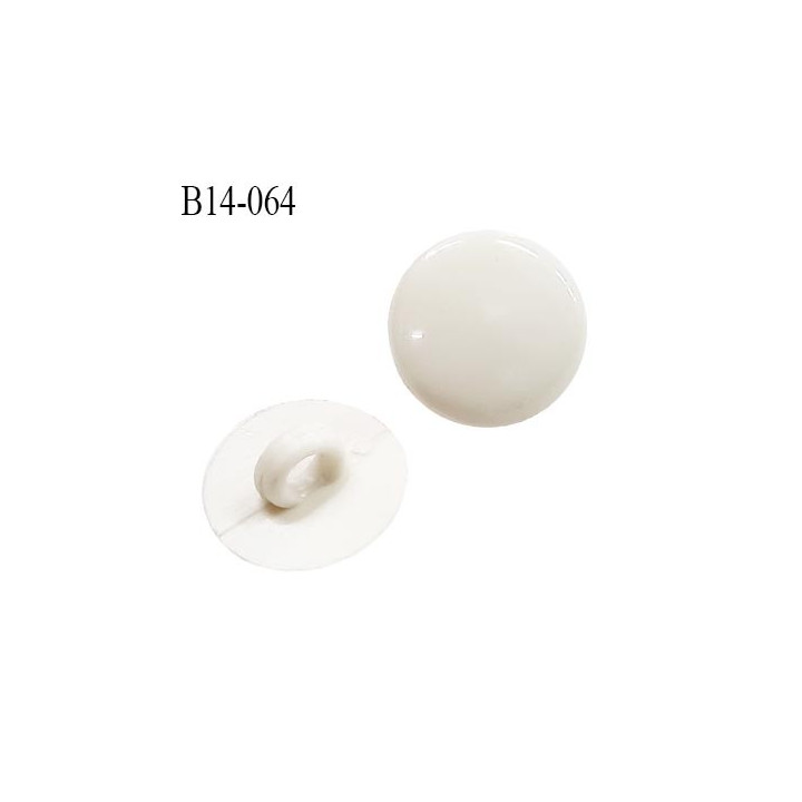 Bouton 14 mm pvc couleur blanc accroche avec un anneau diamètre 14 mm épaisseur 1.5 mm prix à la pièce