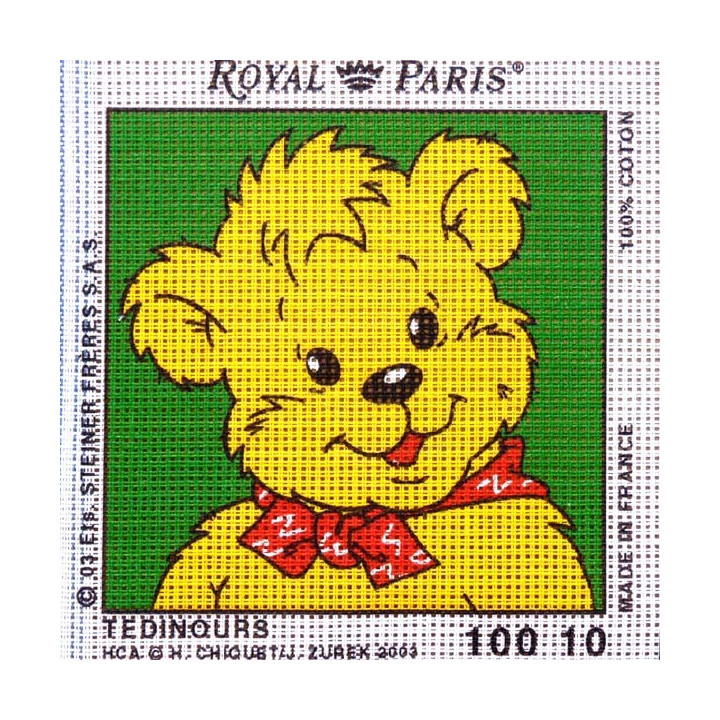 Canevas à broder ENFANT 15 x 15 cm marque ROYAL PARIS thème TEDINOURS