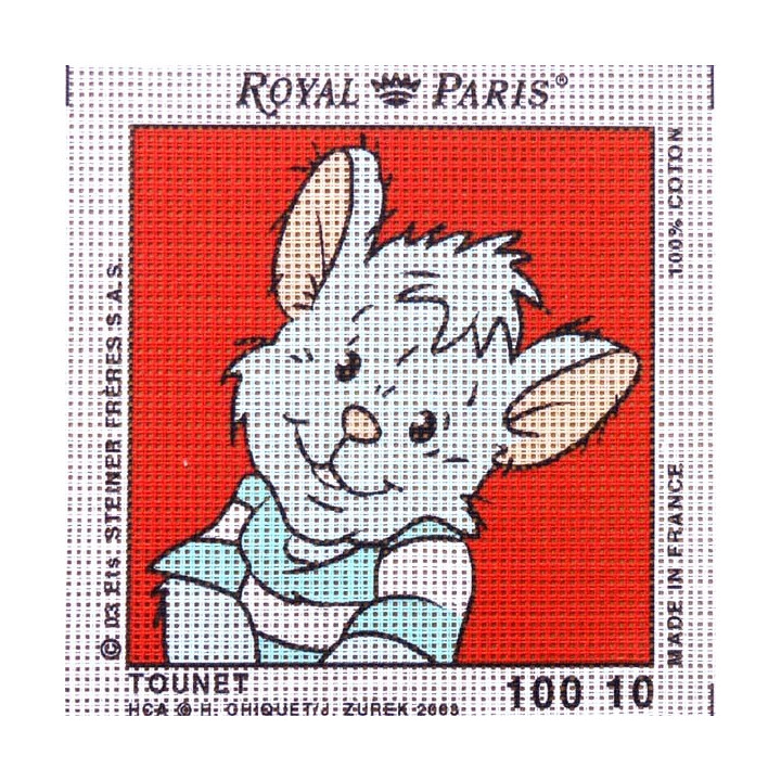 Canevas à broder ENFANT 15 x 15 cm marque ROYAL PARIS thème TEDINOURS TOUNET fabrication française