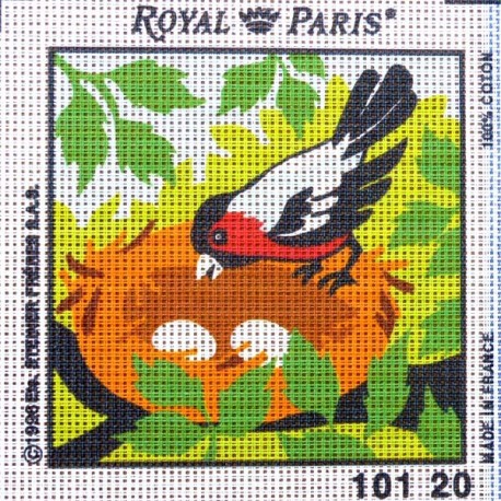 Canevas à broder ENFANT 15 x 15 cm marque ROYAL PARIS thème DAUPHIN  fabrication française