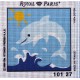 Canevas à broder ENFANT 15 x 15 cm marque ROYAL PARIS thème DAUPHIN fabrication française