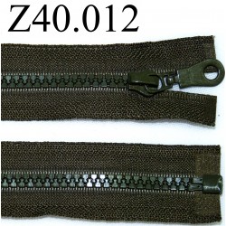 fermeture éclair verte longueur 40 cm couleur vert kaki séparable zip nylon largeur 3,2 cm largeur du zip moulé 6 mm