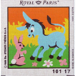 Canevas à broder ENFANT 15 x 15 cm marque ROYAL PARIS thème PETIT ANE fabrication française