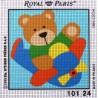 Canevas à broder ENFANT 15 x 15 cm marque ROYAL PARIS thème PETIT OURS made in France