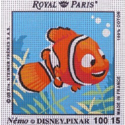 Canevas à broder ENFANT 15 x 15 cm DISNEY PIXAR marque ROYAL PARIS thème NEMO made in France