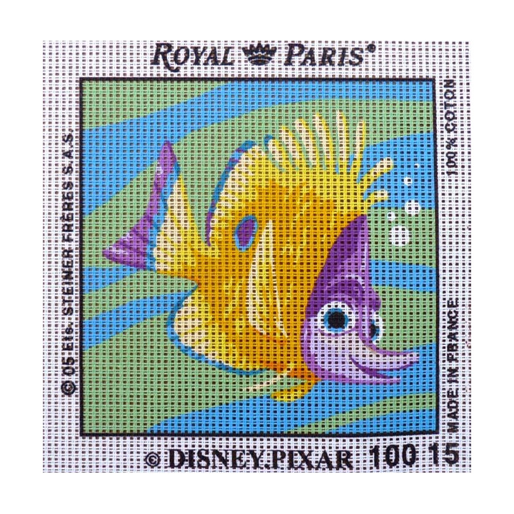 Canevas à broder ENFANT 15 x 15 cm DISNEY PIXAR marque ROYAL PARIS thème NEMO made in France