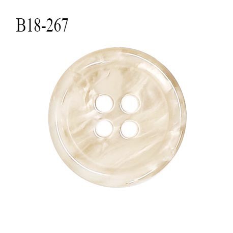 Bouton 18 mm en pvc couleur beige nacré et marbré diamètre 18 mm épaisseur 3 mm prix à la pièce