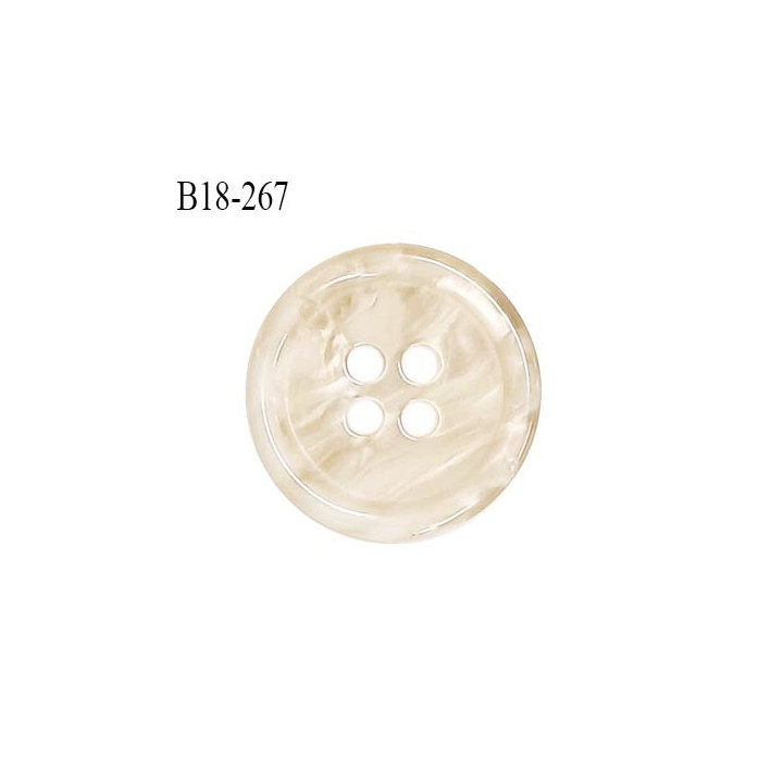 Bouton 18 mm en pvc couleur beige nacré et marbré diamètre 18 mm épaisseur 3 mm prix à la pièce