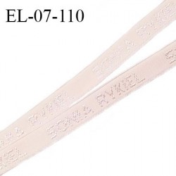 Elastique lingerie 07 mm très haut de gamme élastique souple couleur rose pétale inscription Sonia Rykiel prix au mètre