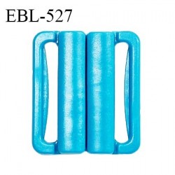 Boucle clip 25 mm attache réglette pvc spécial maillot de bain couleur turquoise largeur passage intérieur 25 mm prix à l'unité