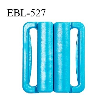 Boucle clip 25 mm attache réglette pvc spécial maillot de bain couleur turquoise largeur passage intérieur 25 mm prix à l'unité