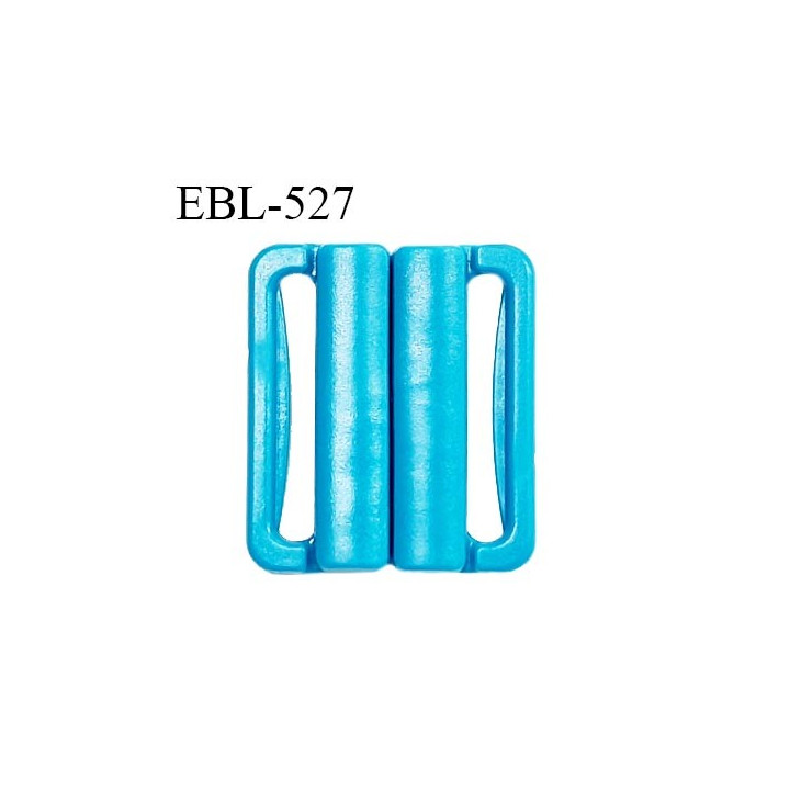 Boucle clip 25 mm attache réglette pvc spécial maillot de bain couleur turquoise largeur passage intérieur 25 mm prix à l'unité