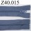 fermeture éclair longueur 40 cm couleur bleu non séparable zip nylon largeur 2.5 cm 