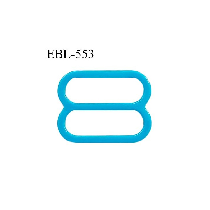 Réglette 15 mm de réglage de bretelle pour soutien gorge et maillot de bain en pvc bleu turquoise intérieur 15 mm prix à l'unité