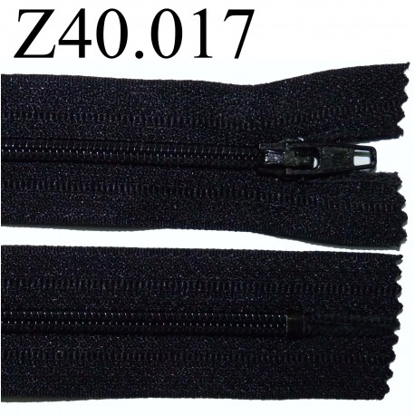 fermeture éclair longueur 40 cm couleur noir non séparable zip nylon largeur 2.5 cm 