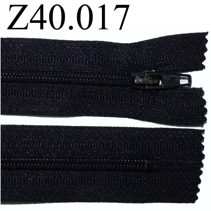 fermeture éclair  longueur 40 cm couleur noir non séparable zip nylon largeur 2.5 cm 