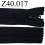 fermeture éclair longueur 40 cm couleur noir non séparable zip nylon largeur 2.5 cm 