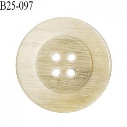 Bouton 25 mm en pvc couleur beige 4 trous diamètre 25 mm épaisseur 4 mm prix à la pièce