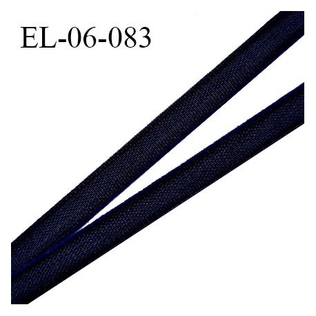 Elastique 6 mm fin spécial lingerie polyamide élasthanne couleur bleu nuit grande marque fabriqué en France prix au mètre