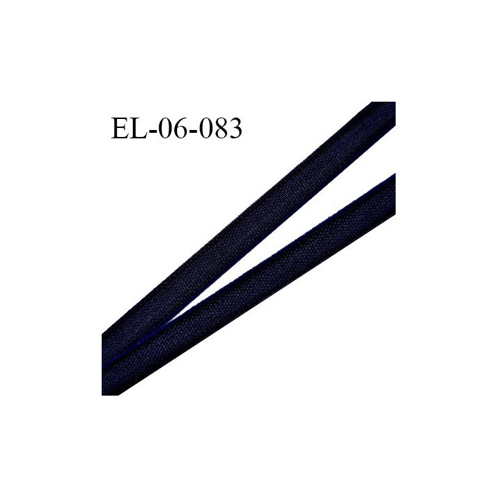 Elastique 6 mm fin spécial lingerie polyamide élasthanne couleur bleu nuit grande marque fabriqué en France prix au mètre