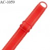 Bretelle 20 mm lingerie SG haut de gamme couleur rouge garance finition avec 1 barrette 1 anneau longueur 31 cm prix à la pièce