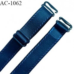 Bretelle lingerie SG 16 mm très haut de gamme couleur bleu paradis avec 1 barrette + 2 crochets longueur 39 cm prix à l'unité