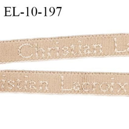 Elastique lingerie 10 mm très haut de gamme élastique souple couleur chair doré inscription Christian Lacroix prix au mètre