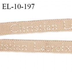 Elastique lingerie 10 mm très haut de gamme élastique souple couleur chair doré inscription Christian Lacroix prix au mètre