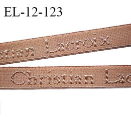 Elastique lingerie 12 mm très haut de gamme élastique souple couleur chair inscription Christian Lacroix prix au mètre