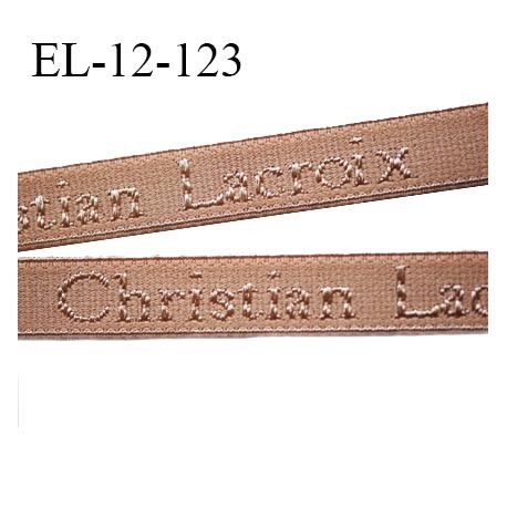 Elastique lingerie 12 mm très haut de gamme élastique souple couleur chair inscription Christian Lacroix prix au mètre