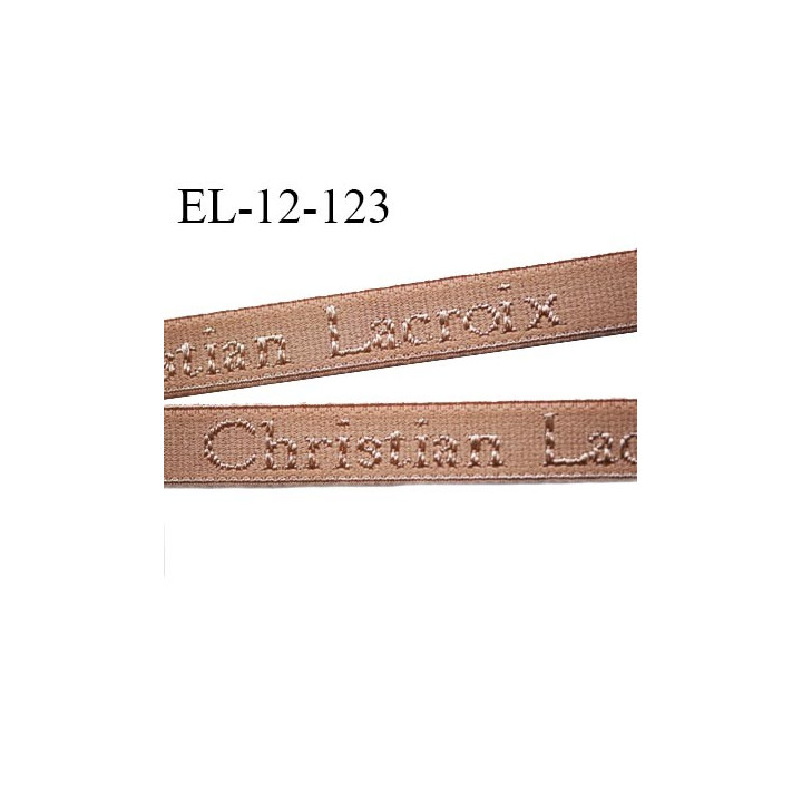 Elastique lingerie 12 mm très haut de gamme élastique souple couleur chair inscription Christian Lacroix prix au mètre