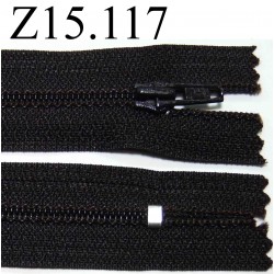 fermeture zip à glissière longueur 15 cm couleur marron foncé non séparable zip nylon largeur 2.4 cm
