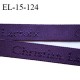 Elastique lingerie 15 mm très haut de gamme élastique souple couleur violet nuit inscription Christian Lacroix prix au mètre