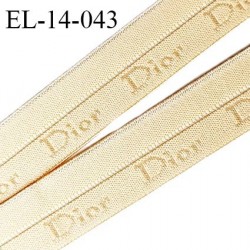 Elastique lingerie 14 mm pré plié très haut de gamme inscription Christian Lacroix couleur chair clair prix au mètre