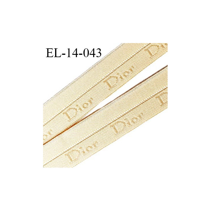Elastique lingerie 14 mm pré plié très haut de gamme inscription Christian Lacroix couleur chair clair prix au mètre