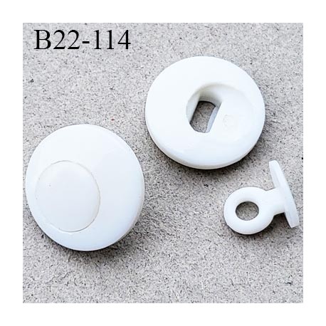 Bouton 22 mm en pvc couleur naturel accroche par anneau composé de 2 pièces diamètre 22 millimètres prix à la pièce
