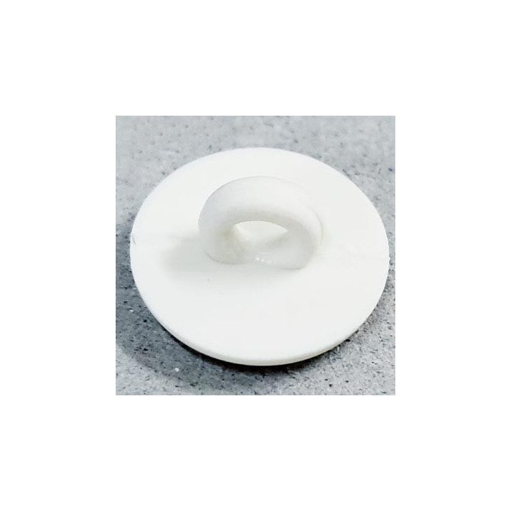 Bouton 12 mm pvc couleur naturel mat accroche avec un anneau diamètre 12 mm épaisseur 1.2 mm prix à la pièce