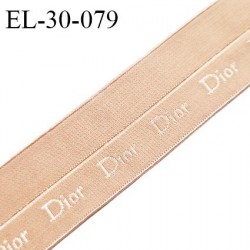 Elastique lingerie 30 mm pré plié très haut de gamme inscription Dior couleur chair largeur 30 mm prix au mètre