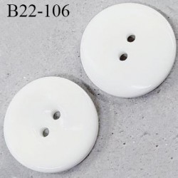 Bouton 22 mm en pvc couleur naturel brillant forme concave diamètre 22 mm épaisseur 4 mm prix à la pièce