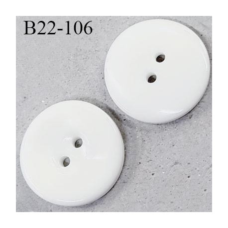 Bouton 22 mm en pvc couleur naturel brillant forme concave diamètre 22 mm épaisseur 4 mm prix à la pièce