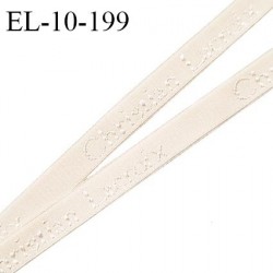 Elastique lingerie 10 mm très haut de gamme élastique souple couleur perle inscription Christian Lacroix prix au mètre